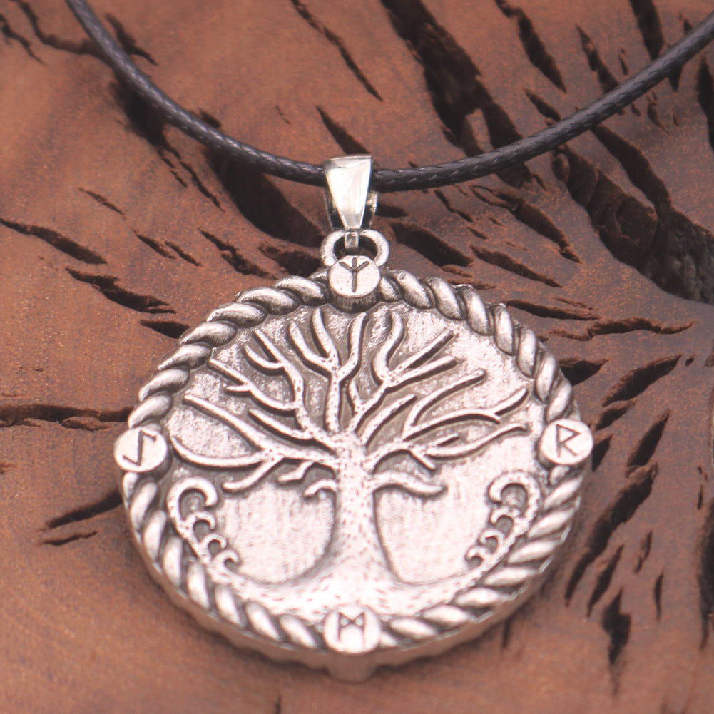 Pirate Tree of Life Nordic Mythology Necklace with Rune Pendant - Men's Jewelry by Planderful Collection