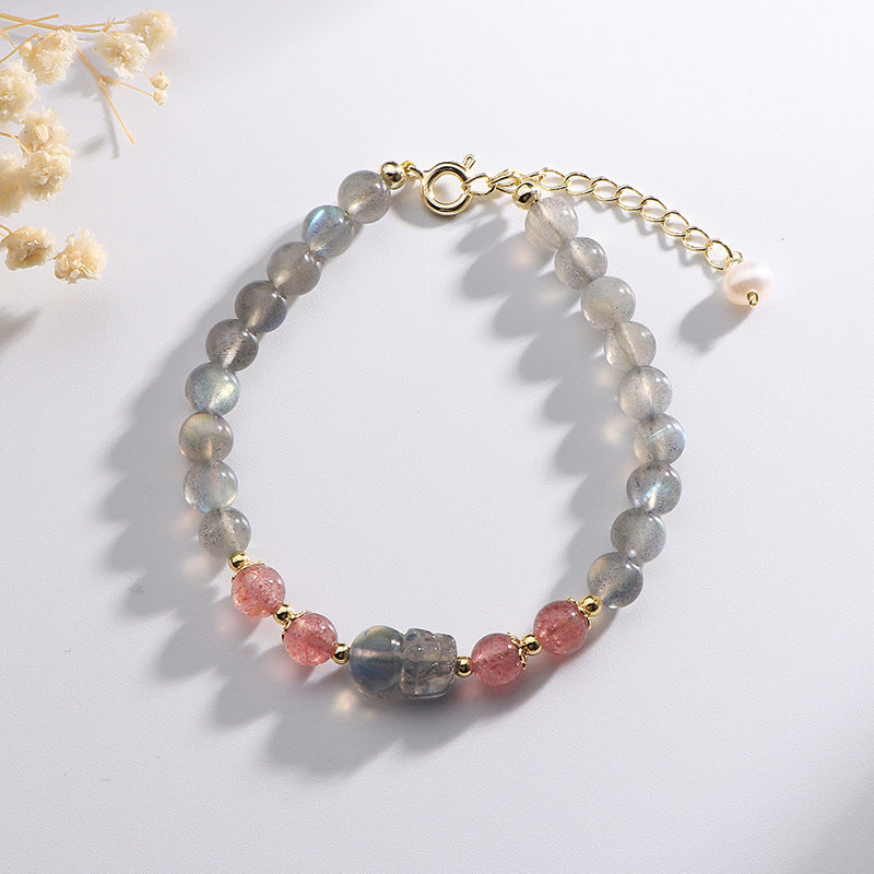 Fortune's Favor Sterling Silver Crystal Pixiu Bracelet