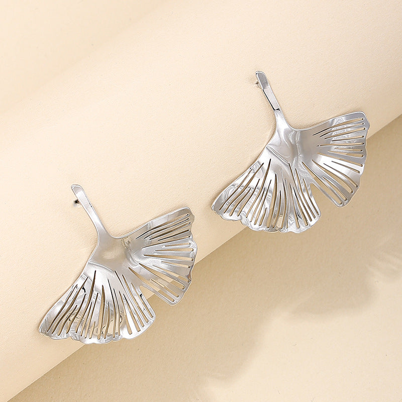 Exaggerated Ginkgo Leaf Earrings by Planderful - Vienna Verve Collection