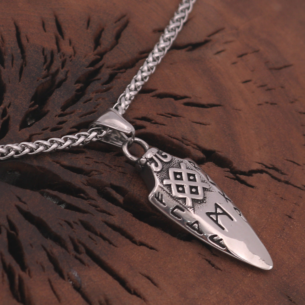 Nordic Viking Stainless Steel Spear Pendant Necklace for Men