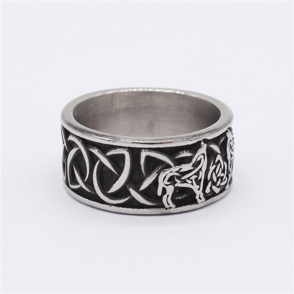 Viking Totem Celtic Pattern Titanium Steel Ring for Men