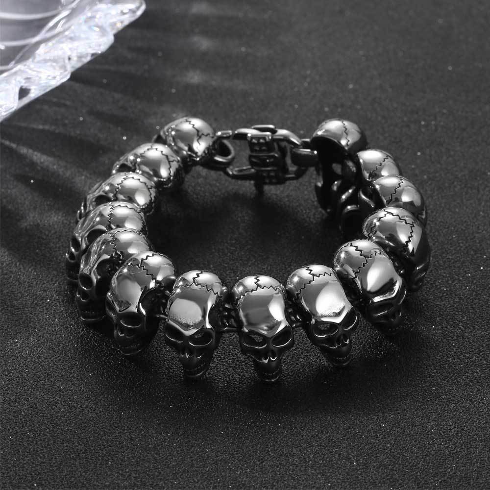 Titanium Steel Skull Bracelet for Men - Cross-Border Creative Jewelry