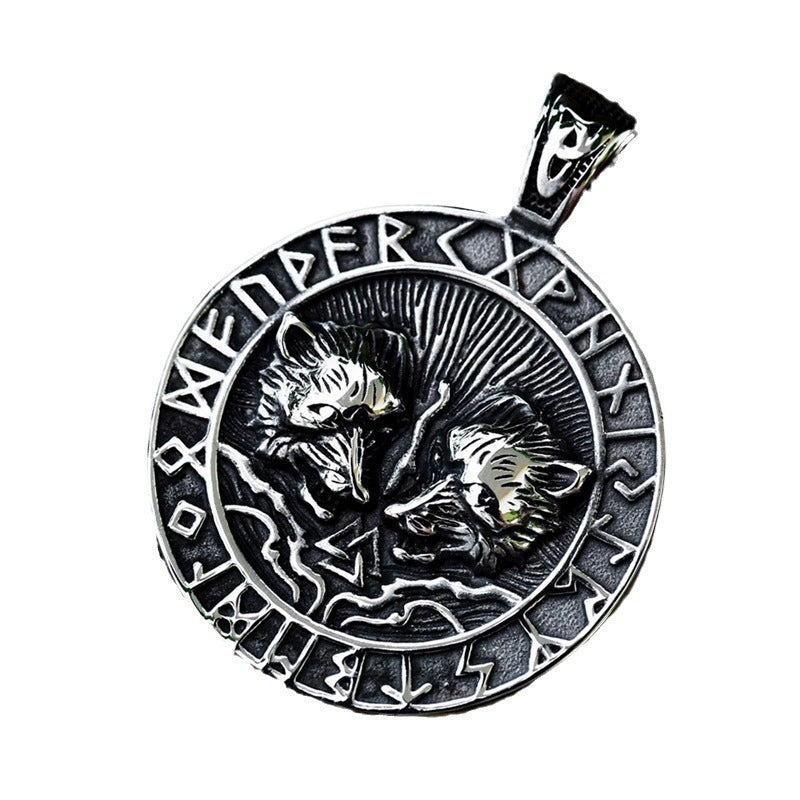 Titanium Steel Viking Pendant Featuring Odin's Thor Hammer, Ethnic Style Jewelry for Men