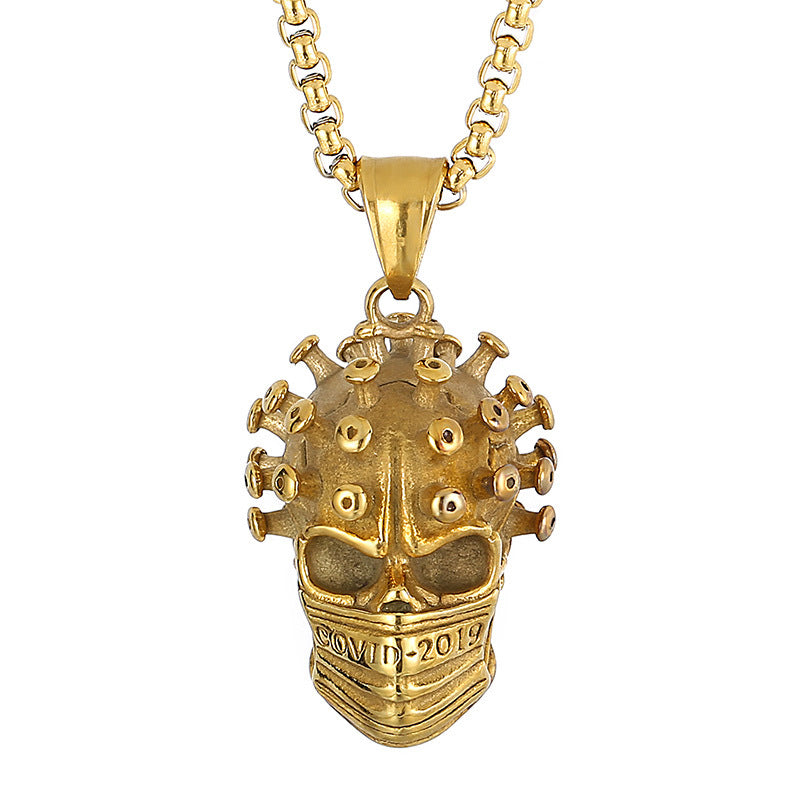 Virus Skull Titanium Steel Men's Pendant - Creative Genie Design