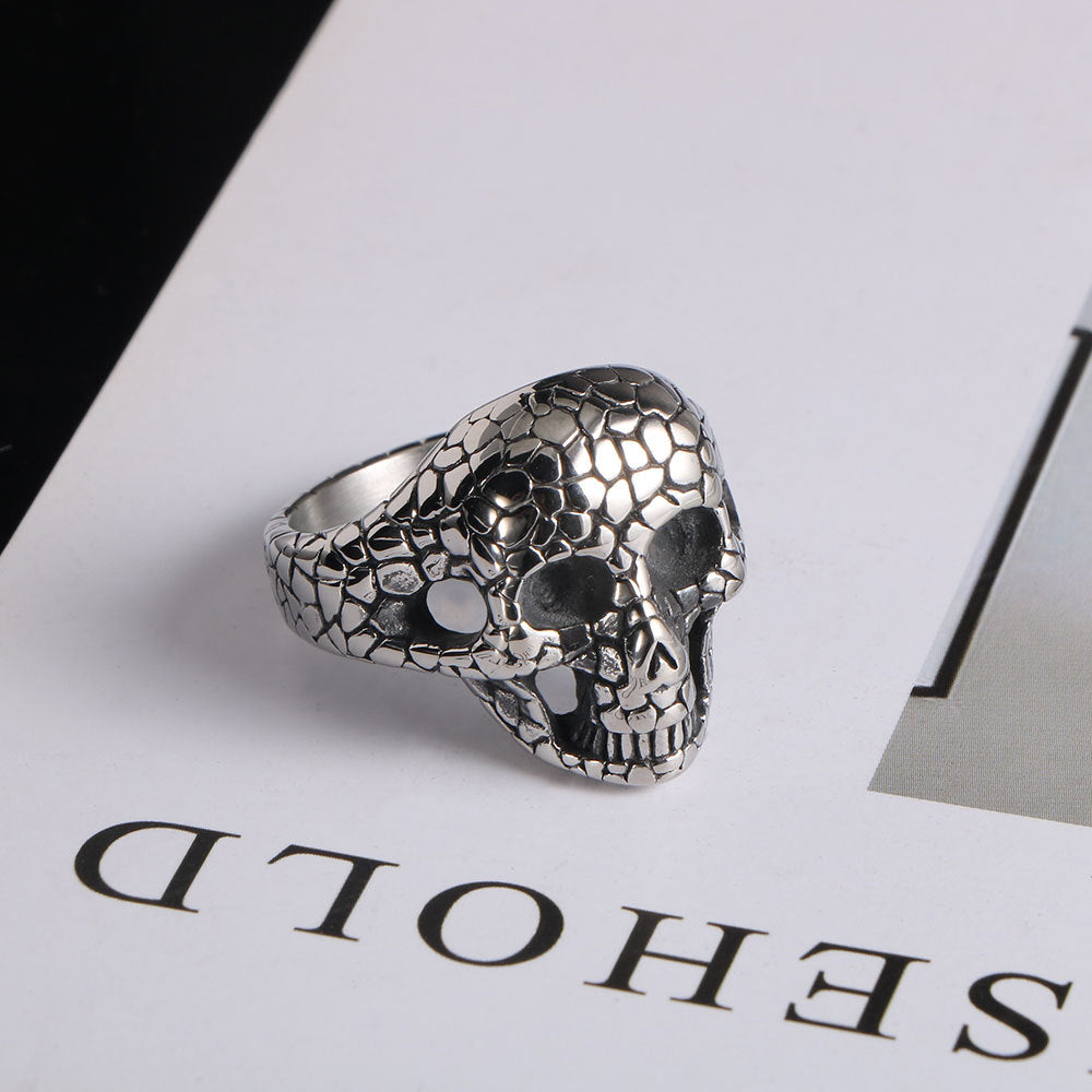 Skull Design Titanium Steel Ring - Personalized Punk Jewelry for Men, Wholesale Manufacturer Source