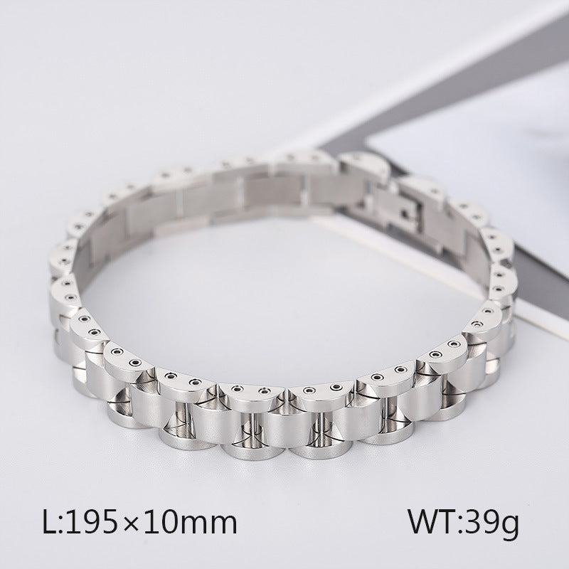 Stylish Customizable Titanium Steel Bracelet for Men - Classic European American Design