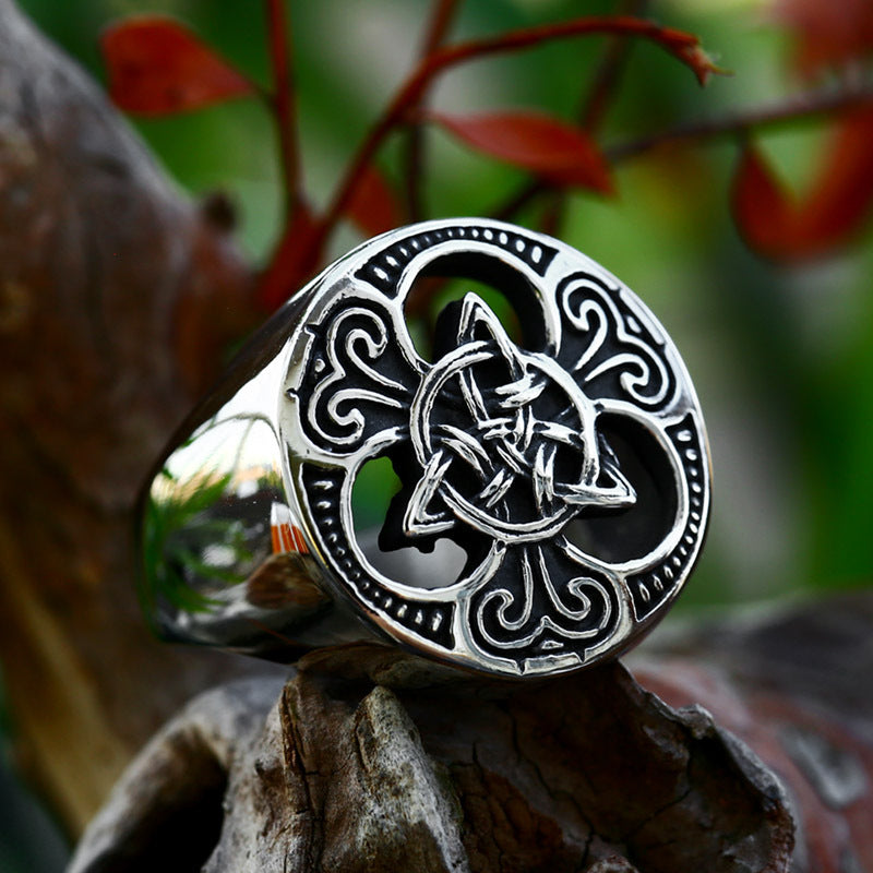 Celtic Knot Titanium Steel Ring for Men - Nordic Viking Style, Retro Fashion Accessory