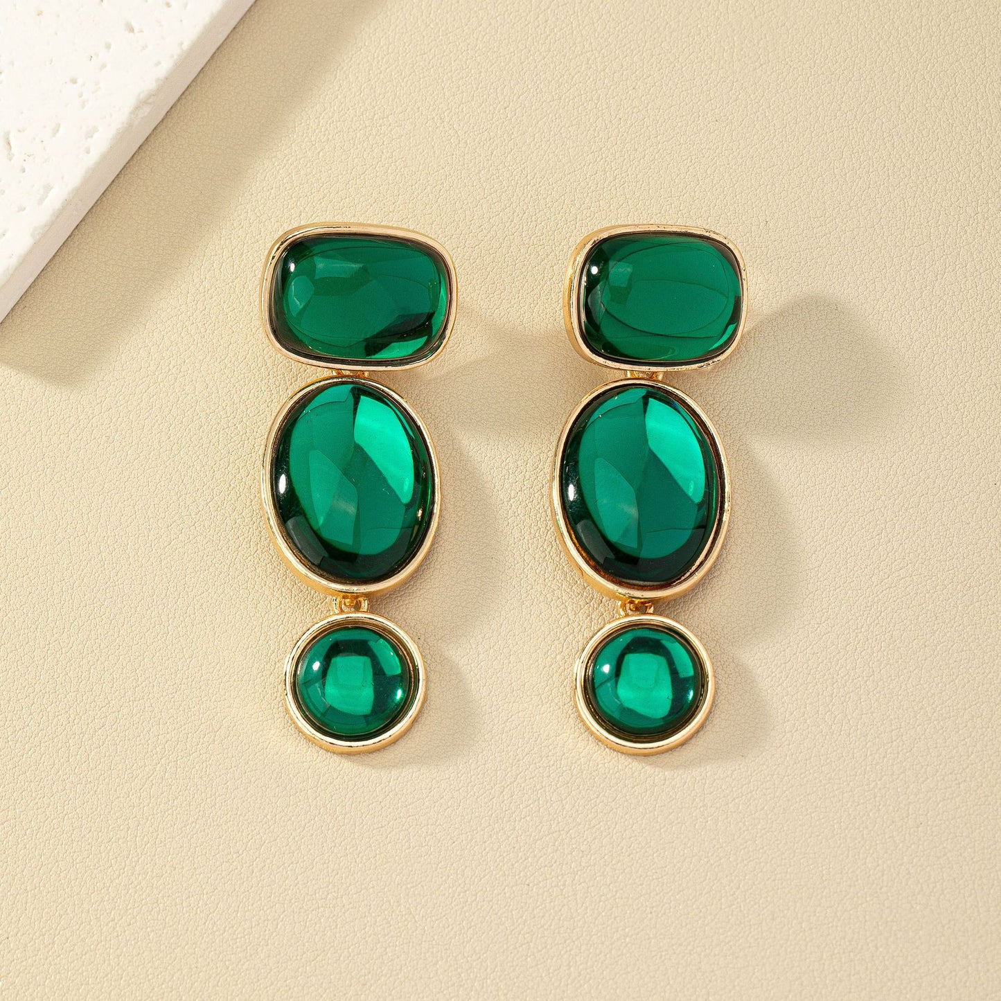 High-End Green Earrings Collection with European Flair