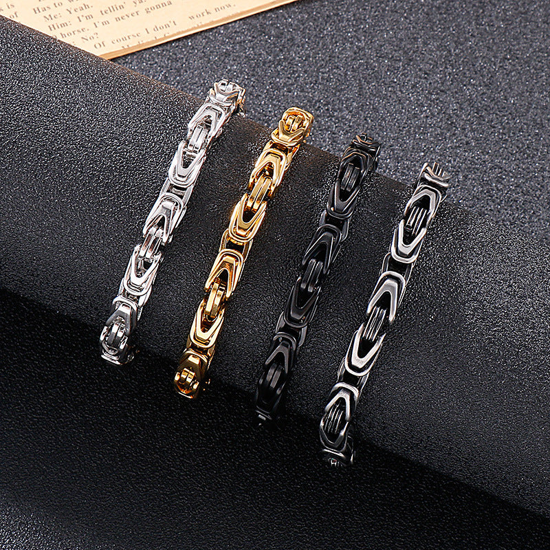 Trendy Hip-Hop Emperor Chain: Unique V-Shaped Titanium Steel Bracelet for Men