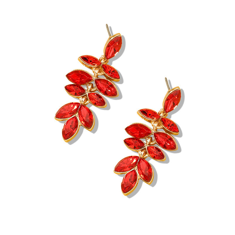 Vintage Vienna Verve Leaf Earrings - Elegant Alloy Jewelry for Women