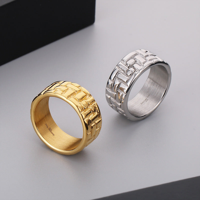 Stylish Street-Inspired Classic Round Stainless Steel Ring for Men