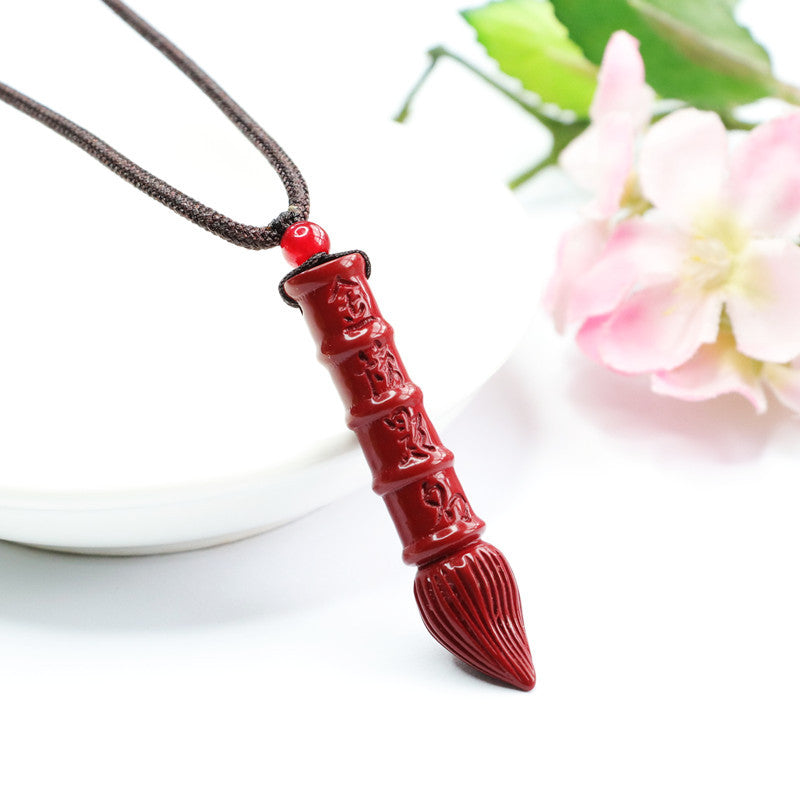 Cinnabar Brush Pendant Purple Gold Sand Pendant