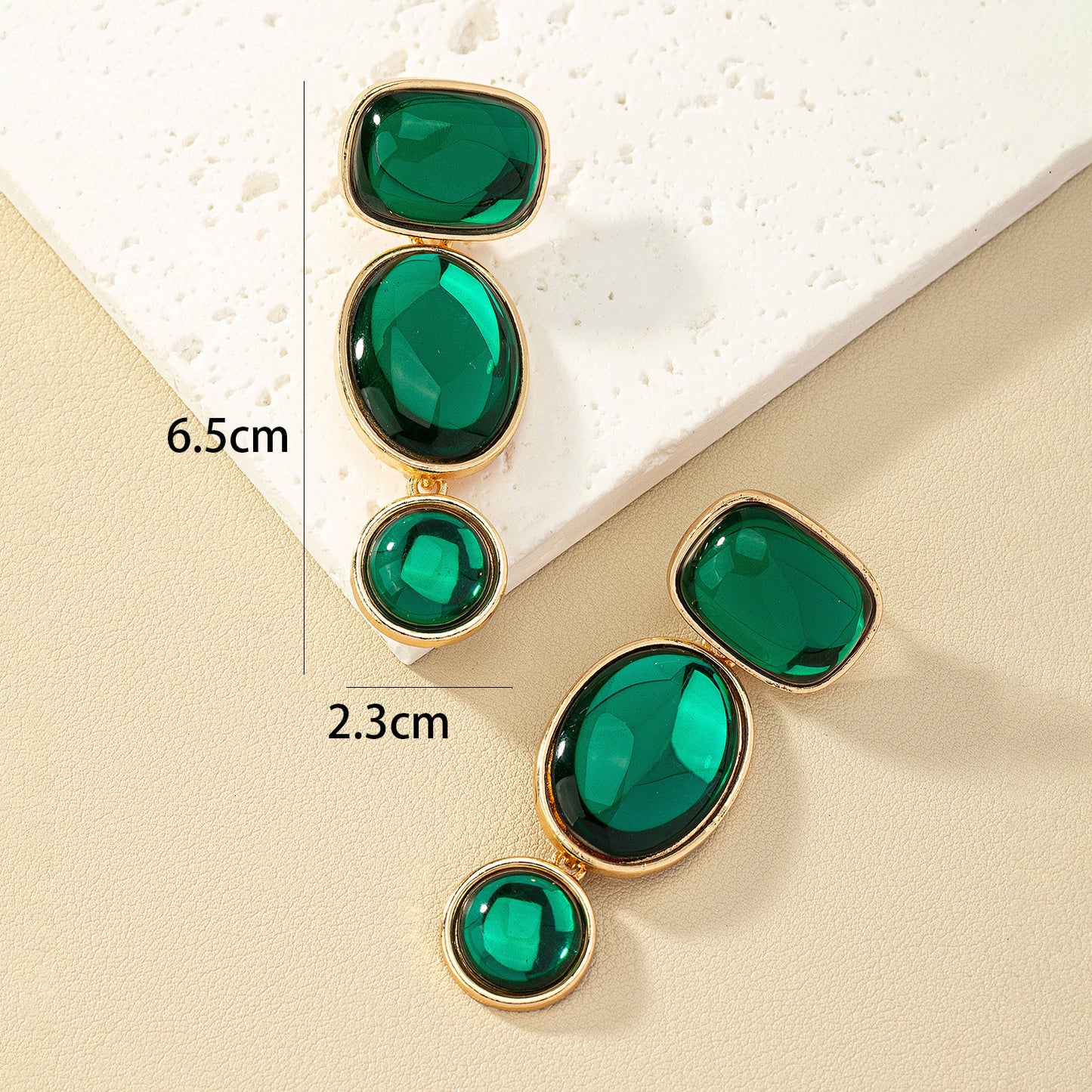 High-End Green Earrings Collection with European Flair