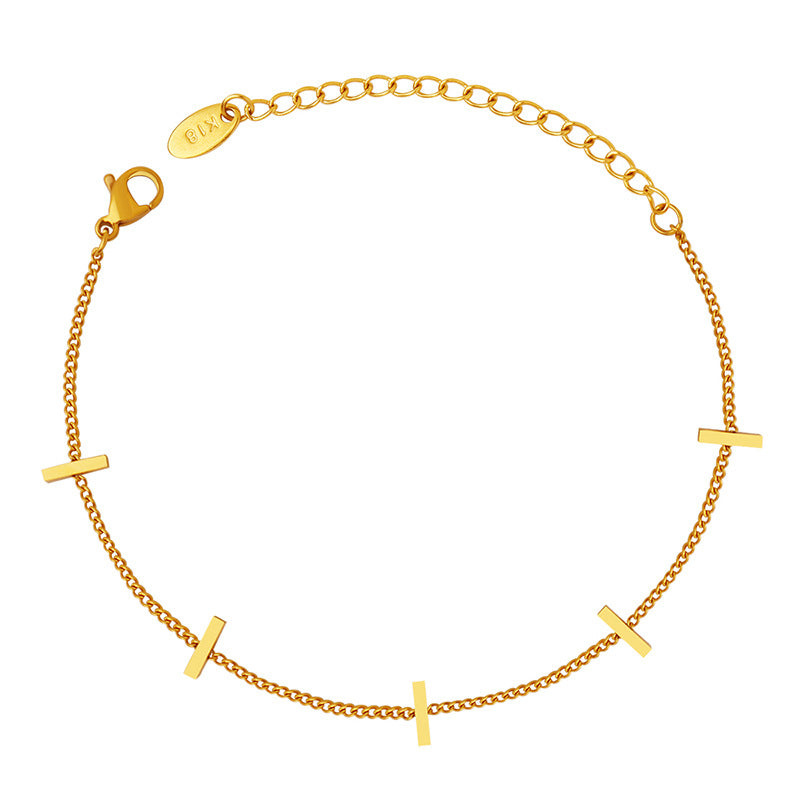 Golden Bamboo Thin Stainless Steel Bracelet - Everyday Genie Collection