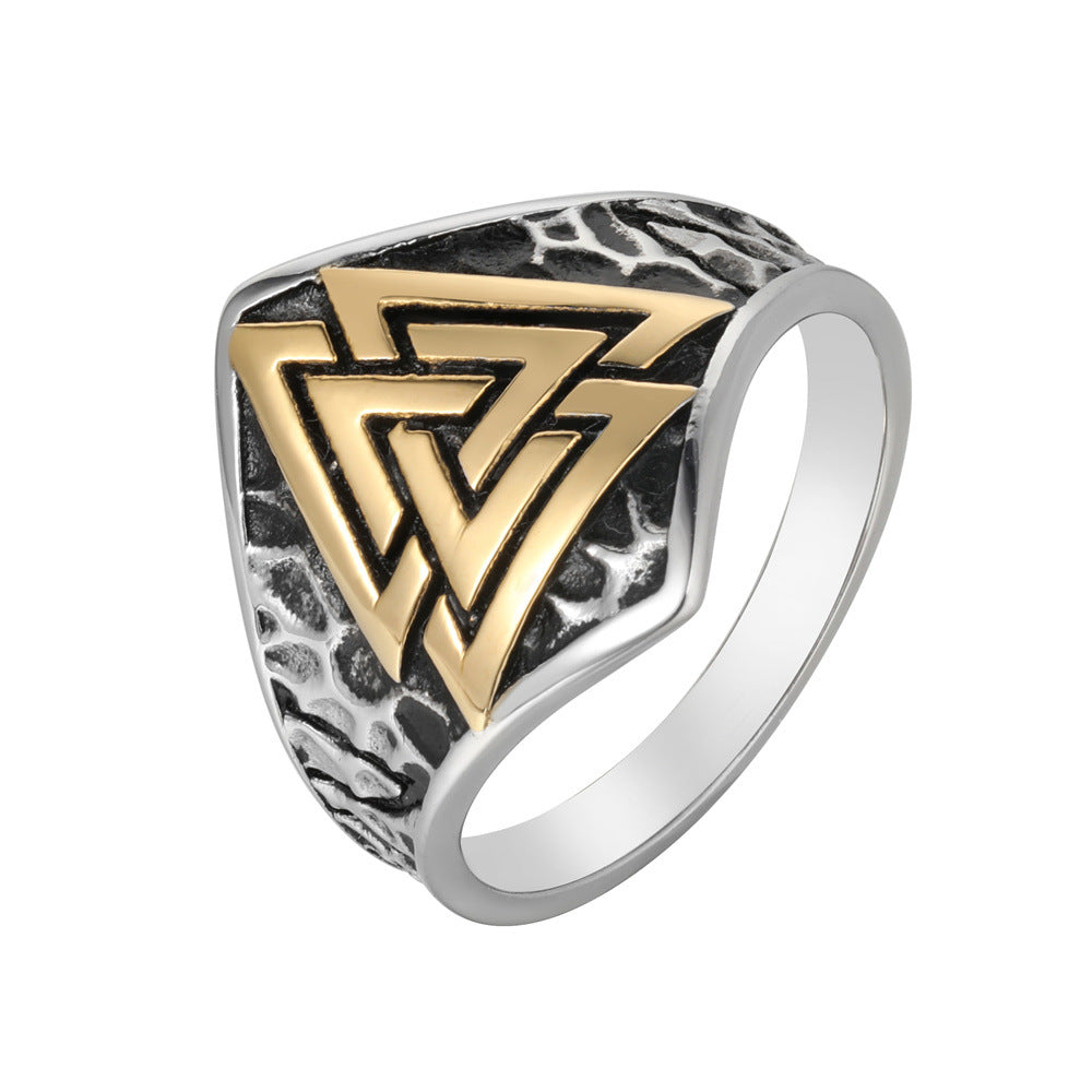 Personalized Retro Viking Titanium Steel Ring for Men - Wholesale European and American Jewelry