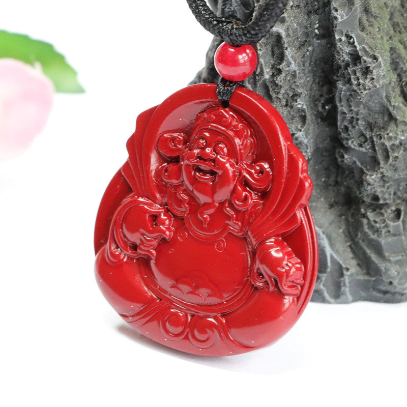 Cinnabar Pendant Purple Gold Sand God of Wealth Pendant Jewelry