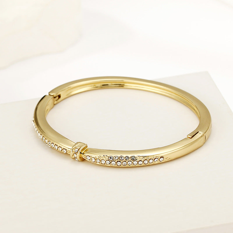 Gold Plated Simple Thin Bracelet for Women