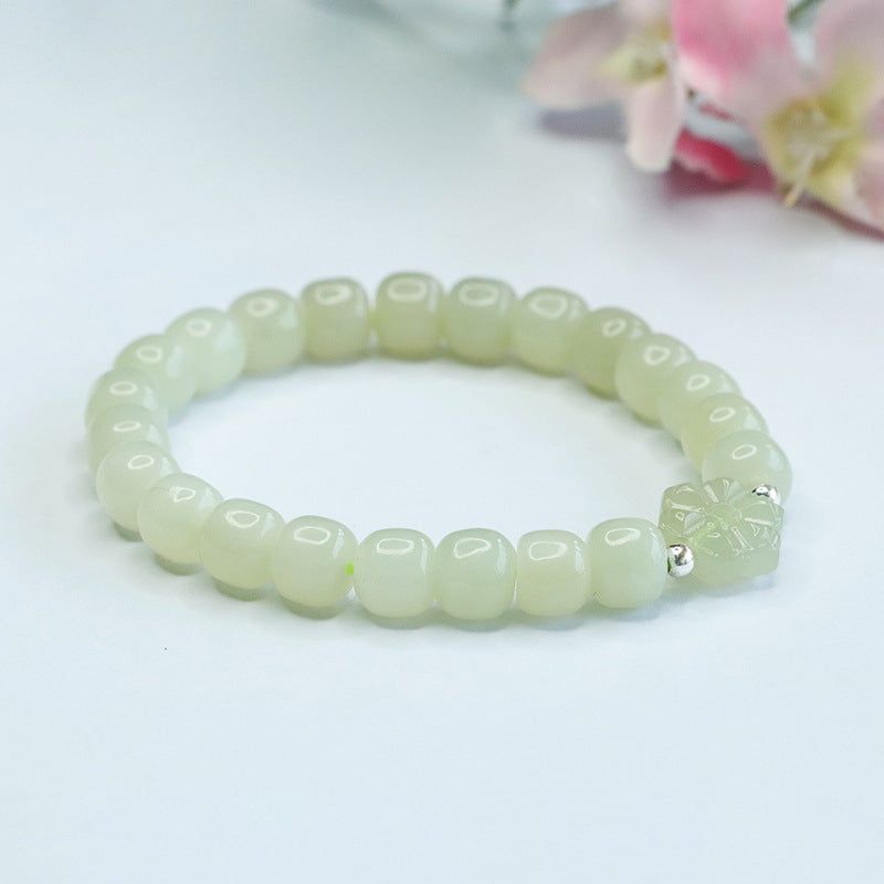 Fortune's Favor Sterling Silver Jade Bead Bracelet for Women