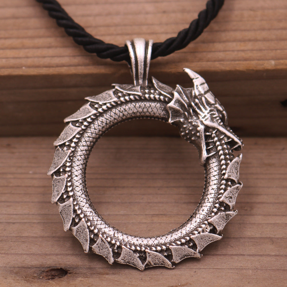 Viking Dragon Head Pendant and Ring Set - Norse Legacy Collection