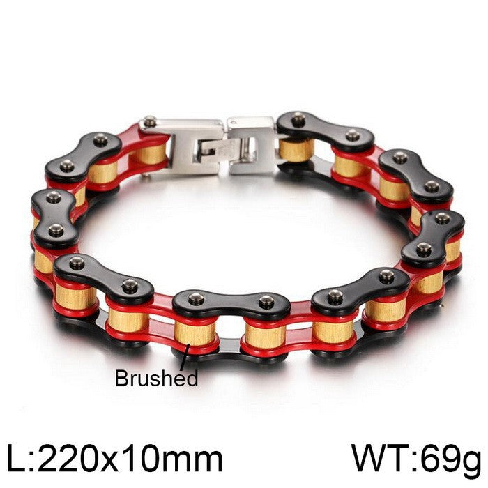 Stylish Customizable Stainless Steel Locomotive Chain Bracelet for Men – Versatile Titanium Steel Bicycle Design