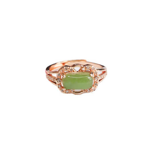 Lake Green Jade Zircon Sterling Silver Ring