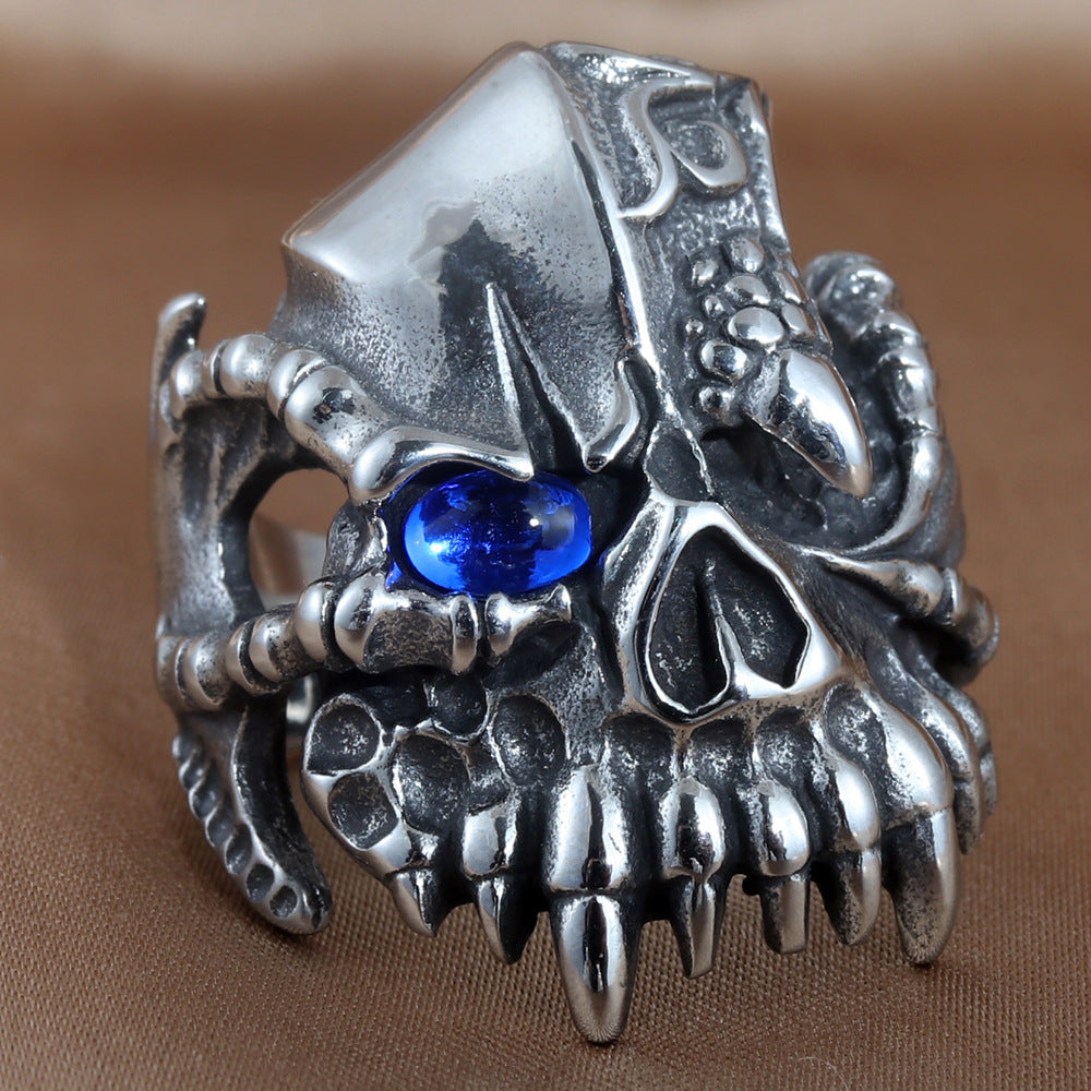 Personalized Retro Skull Ring for Men - Trendy Titanium Steel Jewelry Accessory