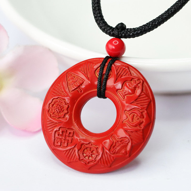 Cinnabar Antique Peace Buckle Red Sand Pendant Jewelry