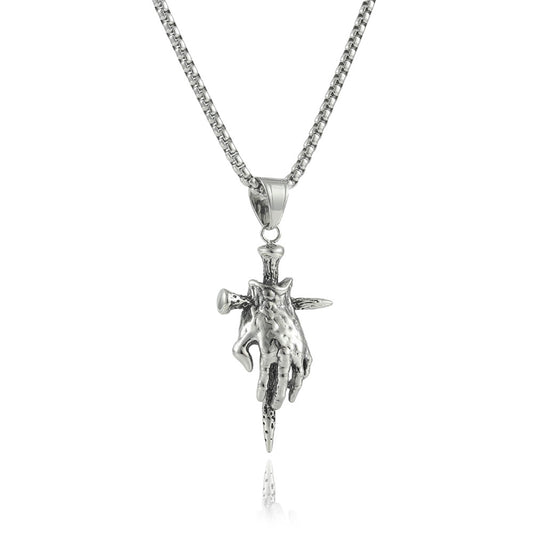 Trendy Titanium Steel Cross Pendant Necklace for Men and Women, Personalized Punk Style