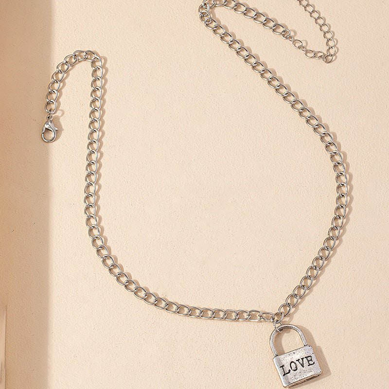 Chic Lock Necklaces with Personalized Love Pendants