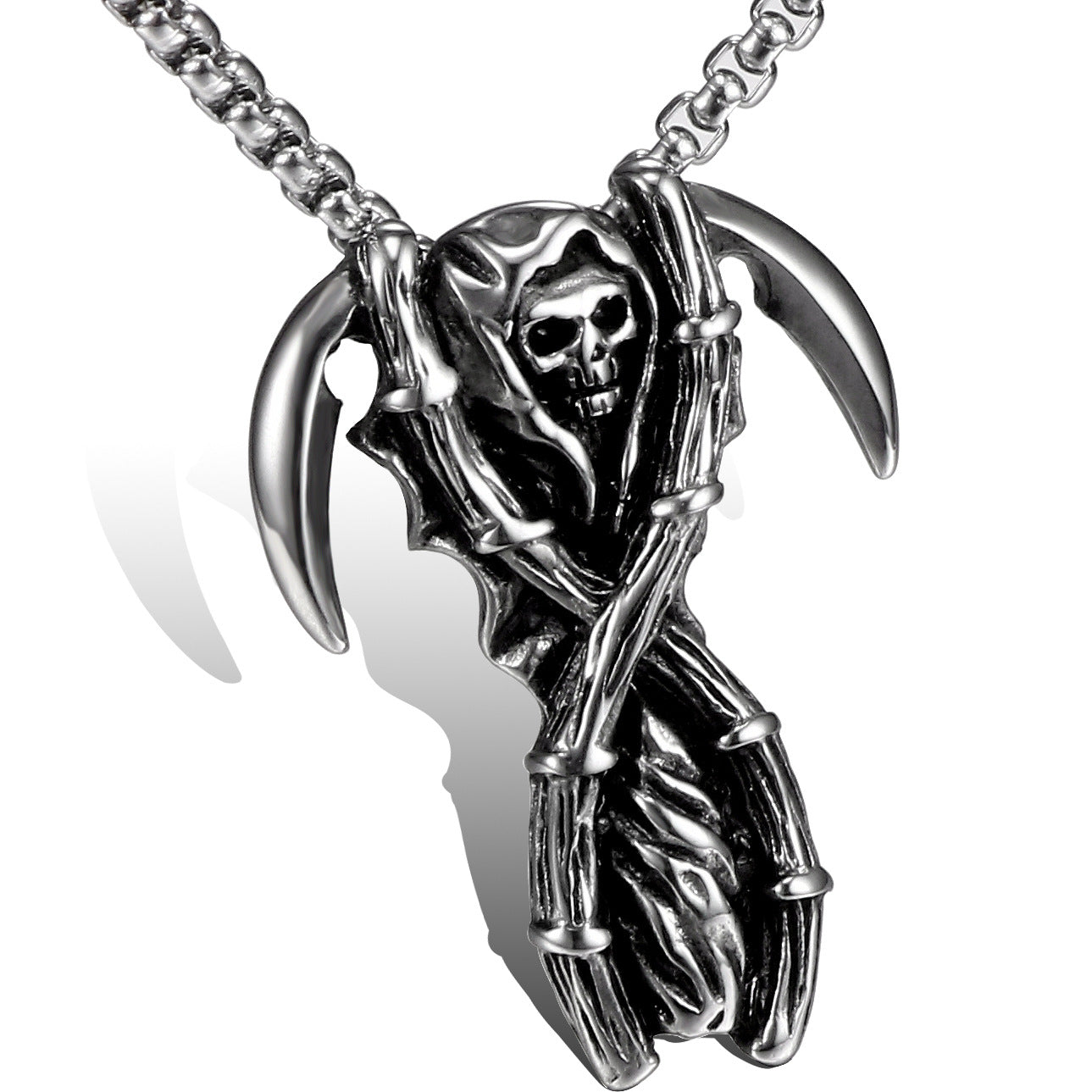 Titanium Steel Retro Reaper Pendant for Men - Personalized Domineering Jewelry