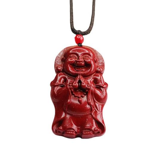 Purple Gold Sand Standing Buddha Pendant