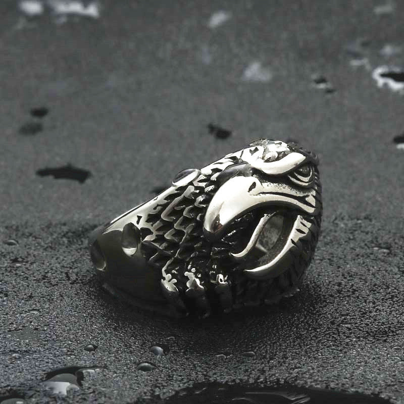 Titanium Steel Eagle Ring for Men - Retro Hipster Punk Jewelry Directly from Manufacturer