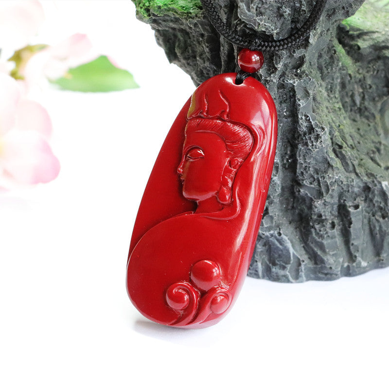 Planderful Fortune's Favor Vermilion Sand Pendant with Cinnabar Stone