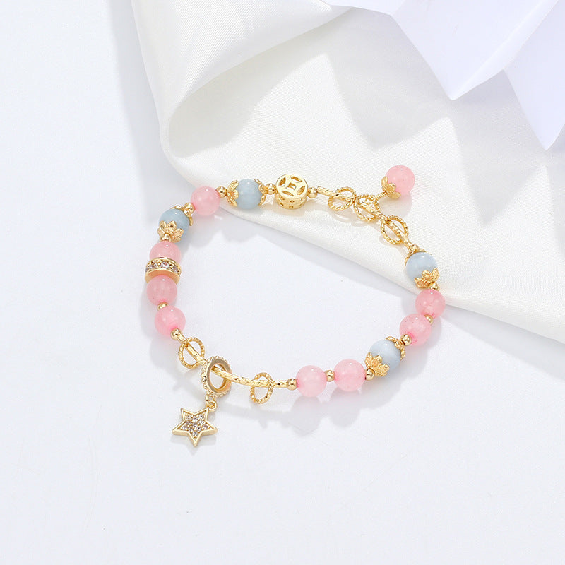 Fortune's Favor Pink Quartz Bracelet