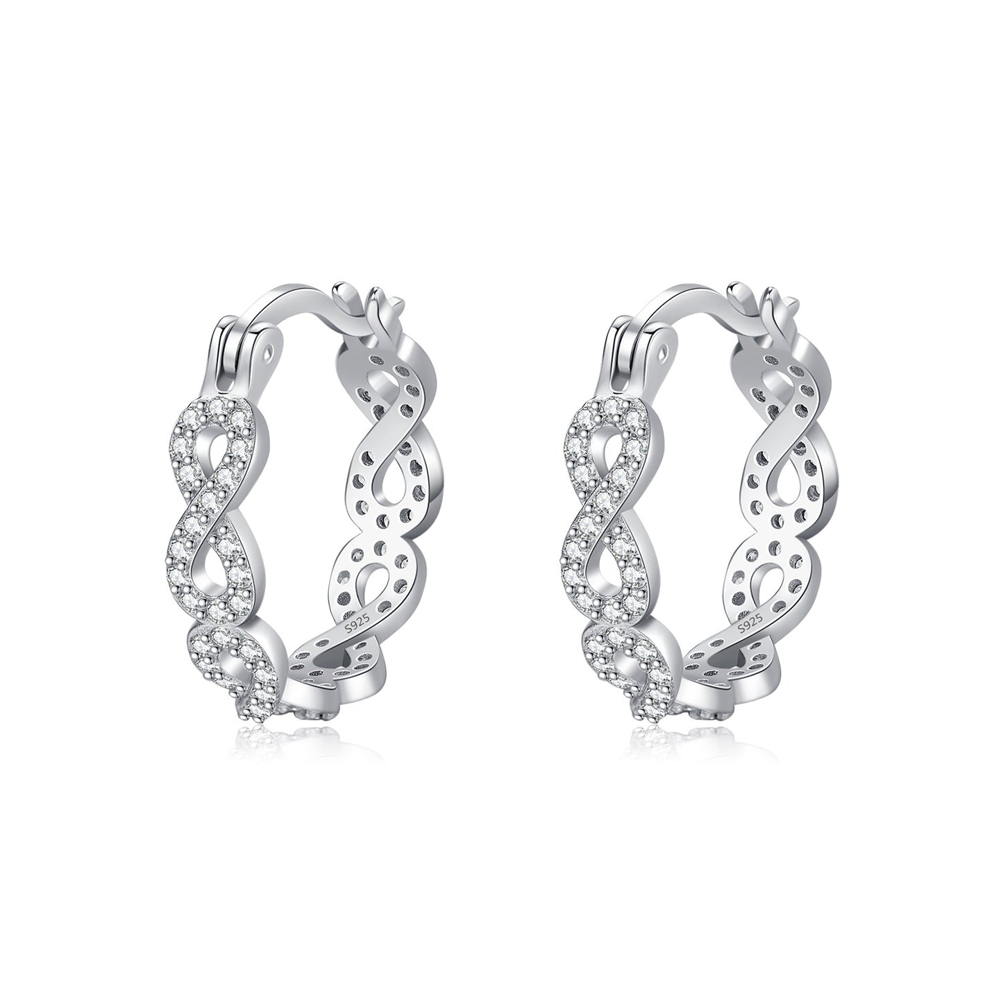 Elegant S925 Sterling Silver Mobius Niche Earrings for Women