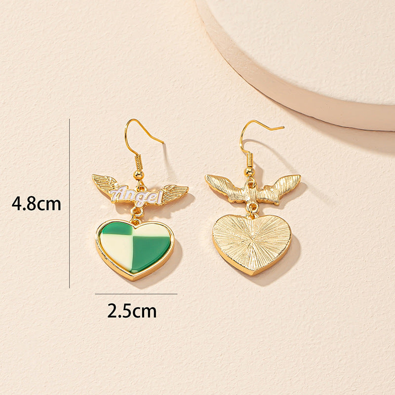 Wholesale Vienna Verve Angel Love Earrings with Sweet Checkerboard Design