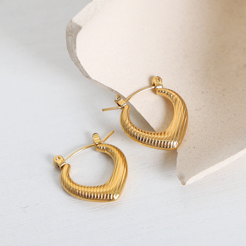 Luxurious Geometric Gold-Plated Earrings with Titanium Steel - Planderful Everyday Genie Collection