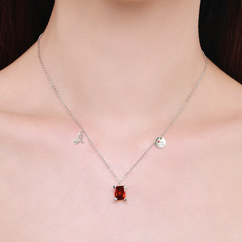 Aries Collarbone Chain Necklace with Sparkling Zircon in S925 Sterling Silver