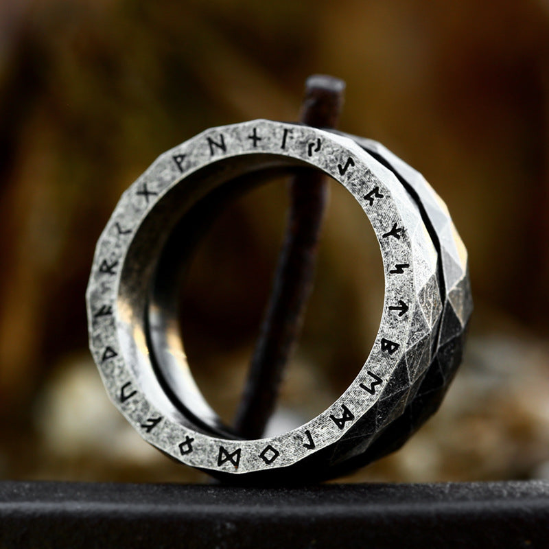 Personalized Viking Letter Titanium Steel Ring for Men - A Fusion of South Korean and Japanese Fashion