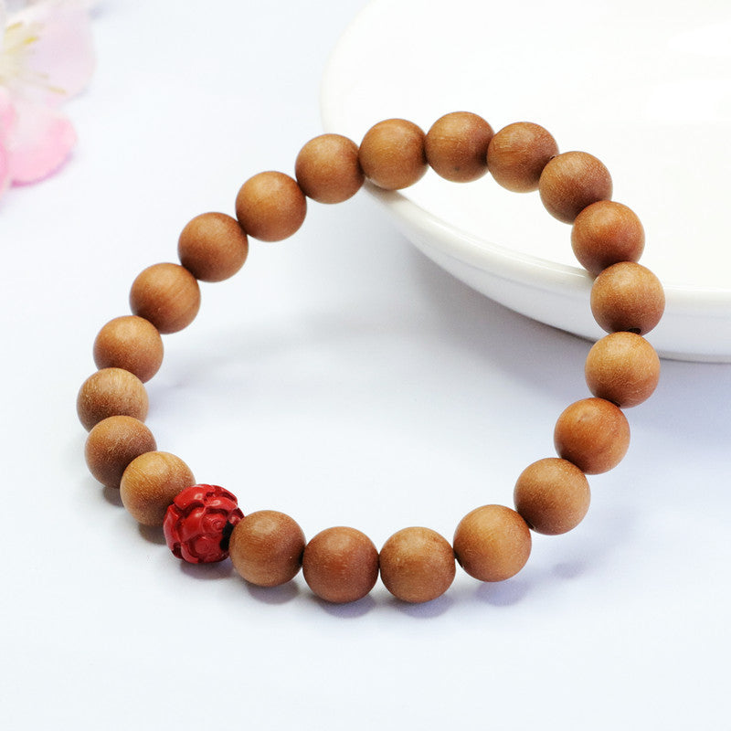 Lotus Bead and Sandalwood Cinnabar Bracelet