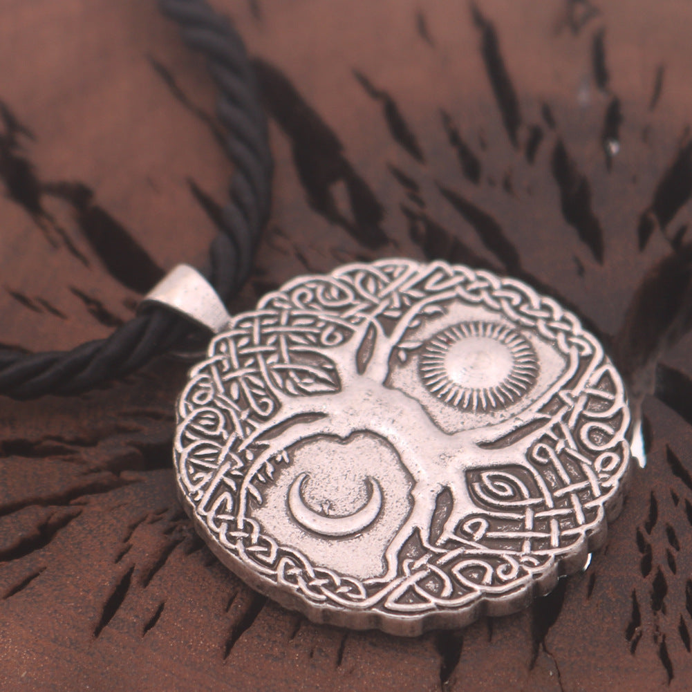 Mystical Tree of Life Zinc Alloy Pendant Necklace for Men from the Norse Legacy Collection