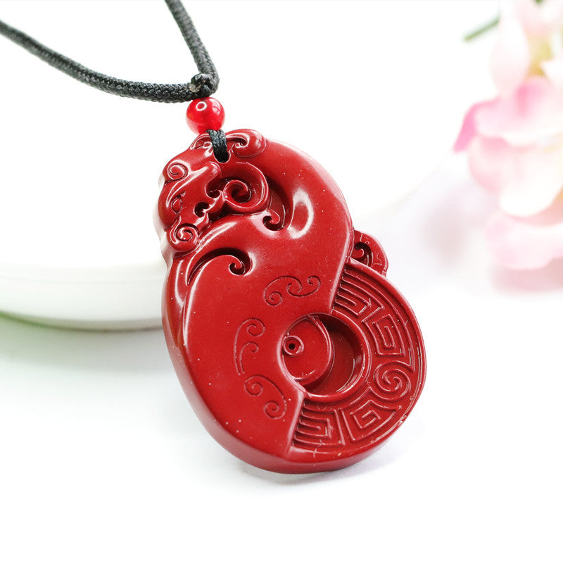 Fire God Vermilion Bird Cinnabar Pendant