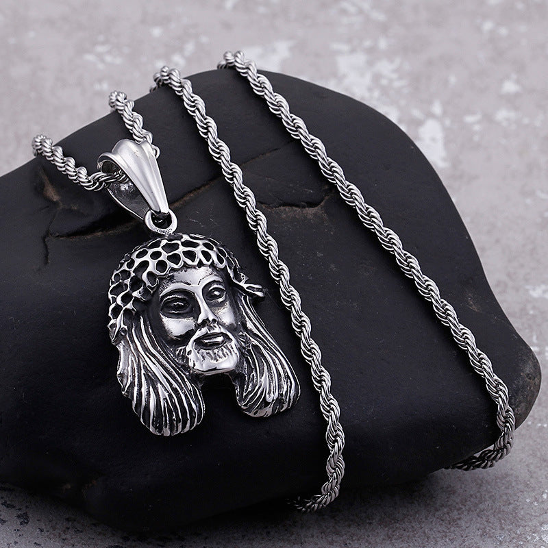 Vintage Indian-Inspired Titanium Steel Pendant for Men