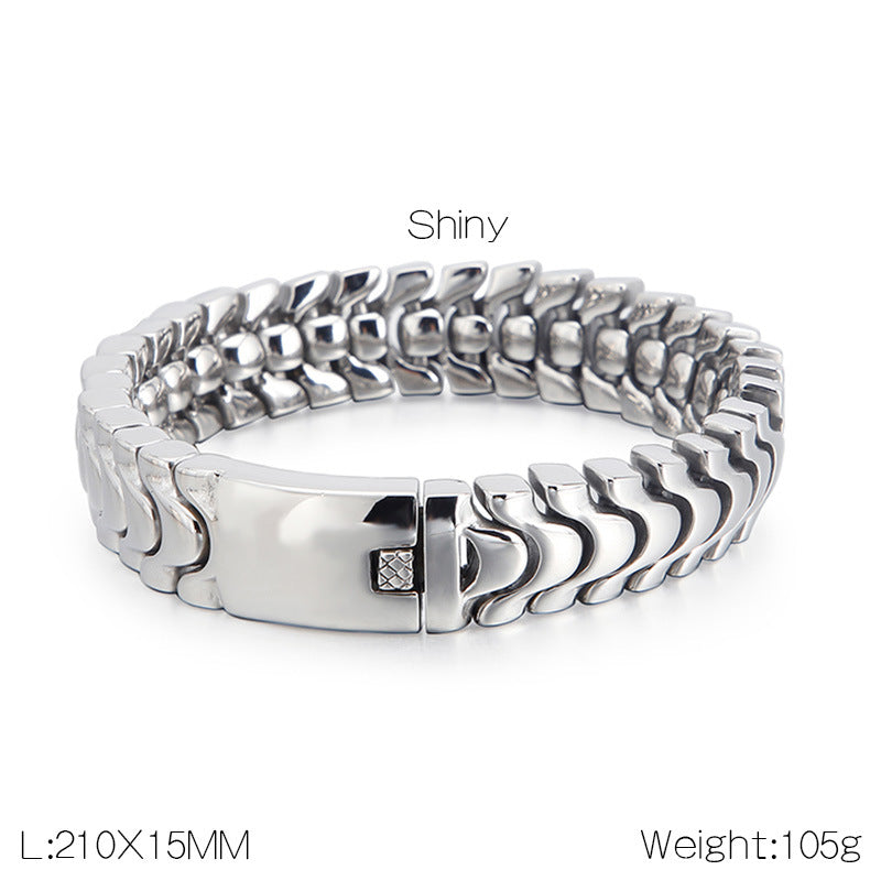 Stylish Minimalist Titanium Steel Men's Bracelet Inspired by Japanese and Korean Design