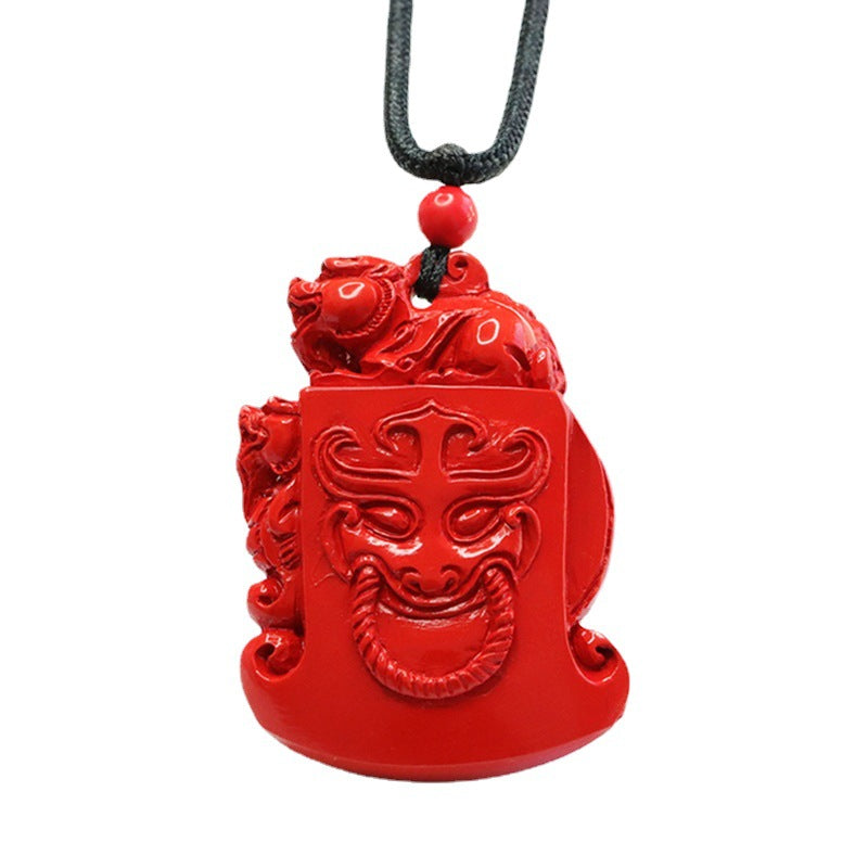 Red Cinnabar Pixiu Sand Pendant