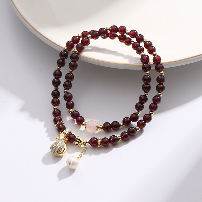 Fortune's Favor Sterling Silver Garnet Bracelet