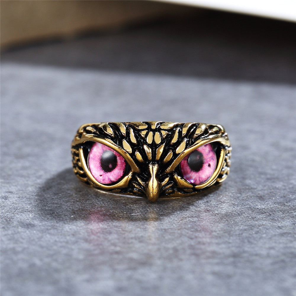 Personality Vintage Halloween Owl Titanium Steel Ring for Men