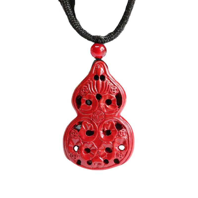 Cinnabar Pendant Hollow Gourd Pendant