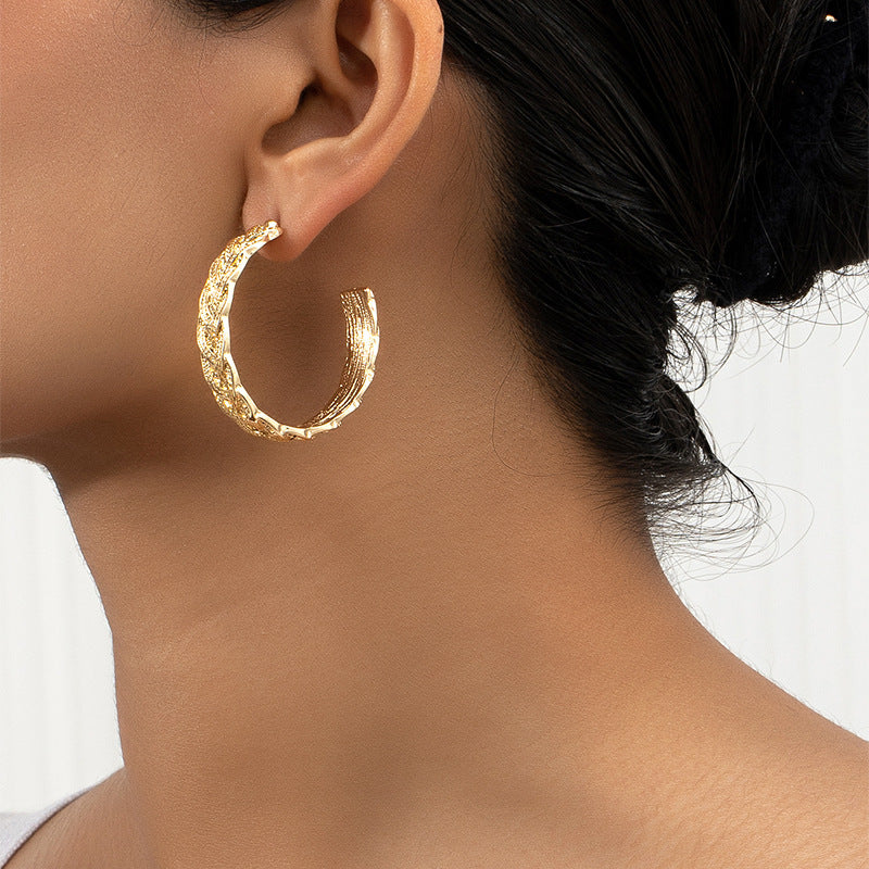 Chic C-shaped Metal Earrings from Vienna Verve Collection