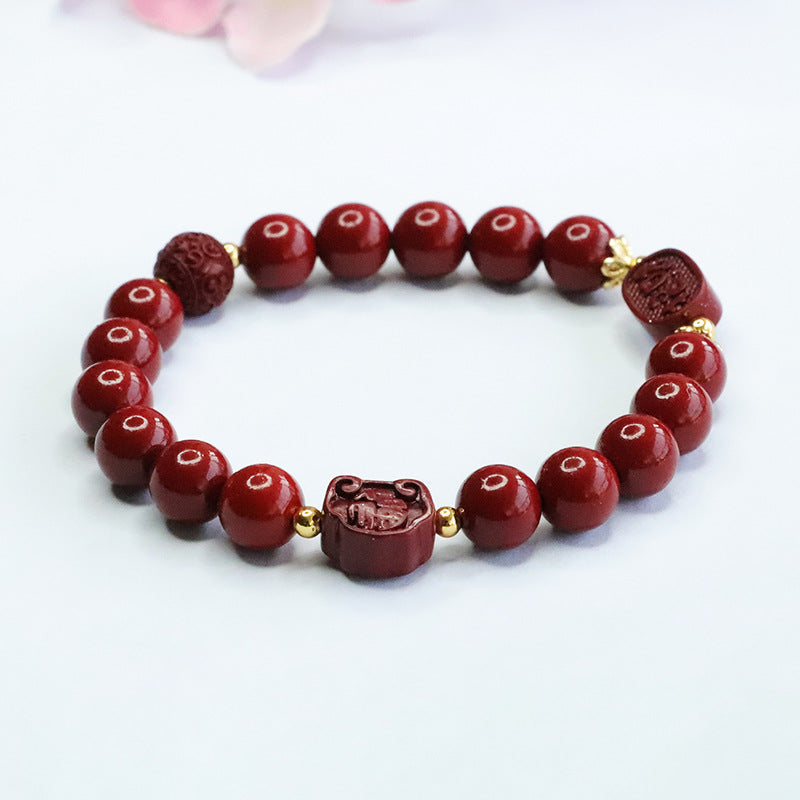 Purple and Gold Cinnabar Stone Bracelet from the Fortune's Favor Collection